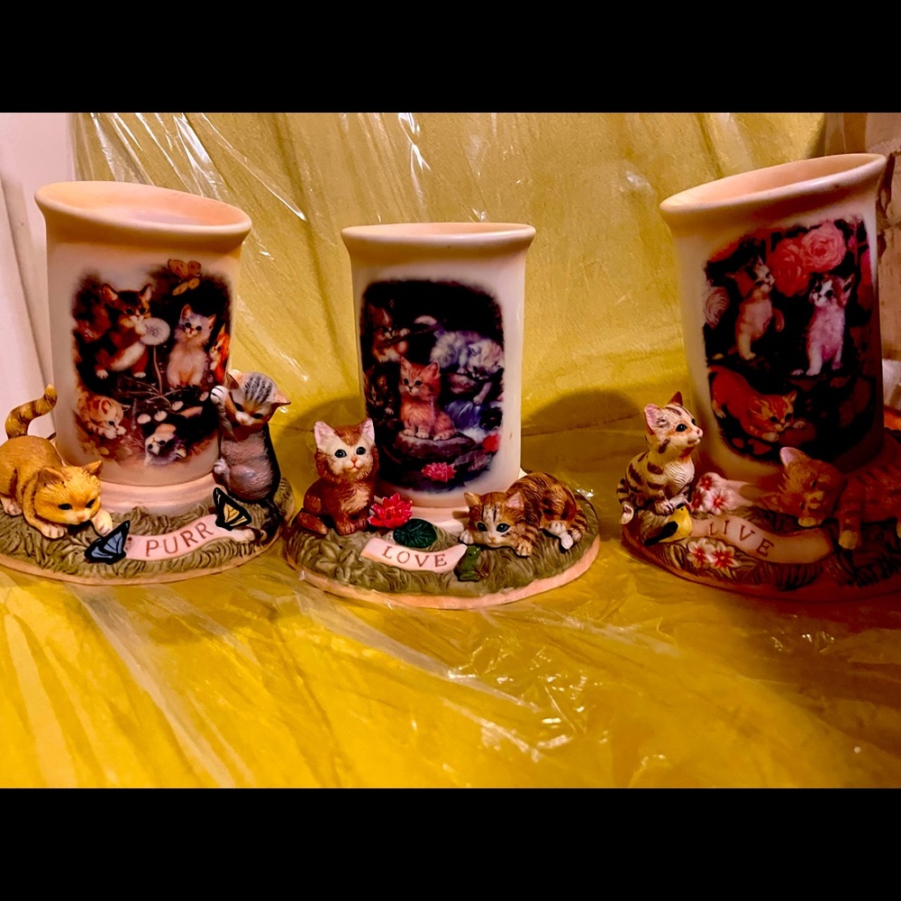 Bradford Exchange kitten candle holders!